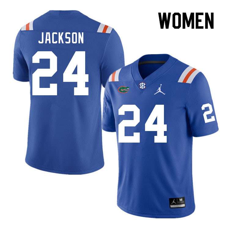 Women #24 Ja'Kobi Jackson Florida Gators College Football Jerseys Stitched Sale-Throwback